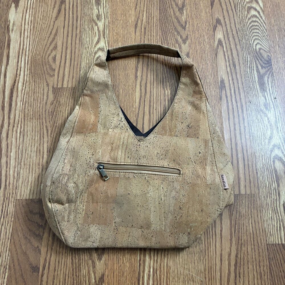 Natural Cork Purse Handbag Shoulder Bag Slouchy Boho Vegan Eco Organic Timeless